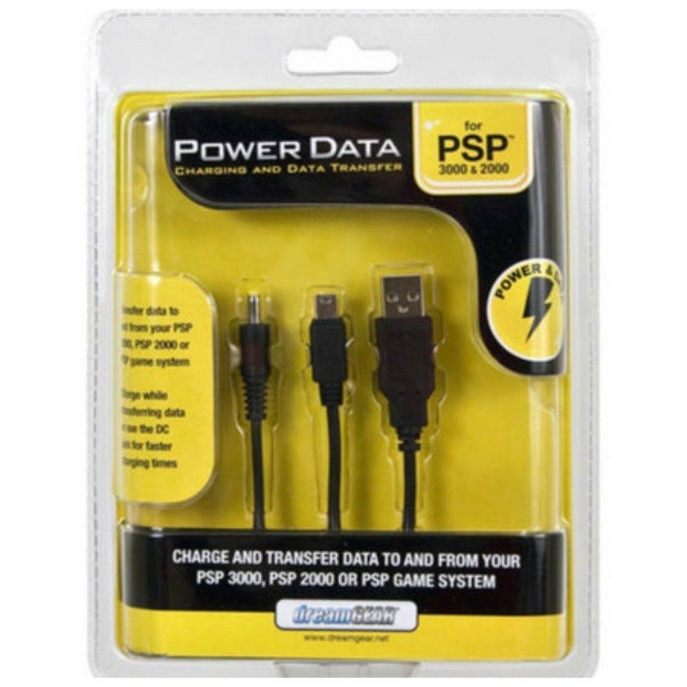 Dreamgear DGPSPS-1803 PSP/PSP PSP 2000 & 3000 Charging & Power Data Cable